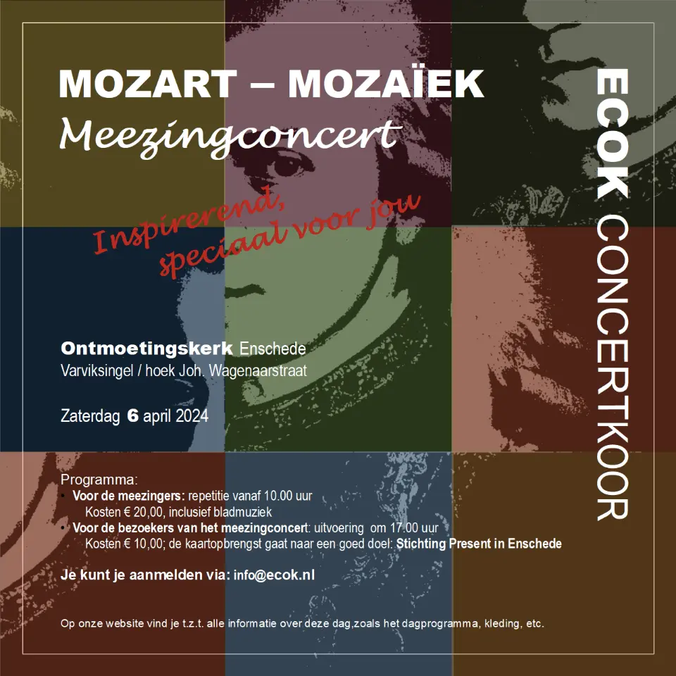 Mozart – Mozaïek Meezingconcert zaterdag 6 april